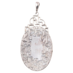 Antique Circa 1870 Sterling Silver Micro-Mosaic Swan Pendant, 7.2cm