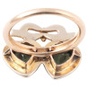 Late Victorian Peridot Pearl Gold Twin Heart Cluster Ring