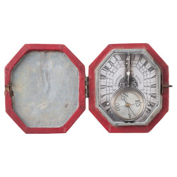 Early 18th Century Butterfield Style Silver Pocket Sundial By Chapotot
