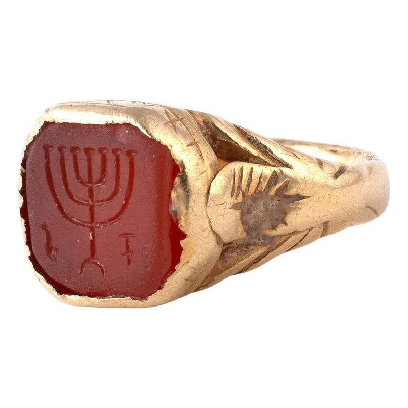Jewish Renaissance Cornelian Intaglio Ring