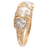 Antique 2.5ct Old Cushion Cut Diamond Three Stone Ring, 1890s Gold