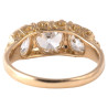 Antique 2.5ct Old Cushion Cut Diamond Three Stone Ring, 1890s Gold