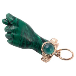 Figa Malachite and 14K Gold...