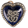 Victorian 18ct Gold Rose Cut Diamond Heart Brooch Pendant, 1890