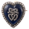 Victorian 18ct Gold Rose Cut Diamond Heart Brooch Pendant, 1890