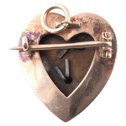 Victorian 18ct Gold Rose Cut Diamond Heart Brooch Pendant, 1890