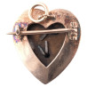 Victorian 18ct Gold Rose Cut Diamond Heart Brooch Pendant, 1890