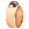 Antique 18K Gold Ring With Round Cabochon Garnet Circa 1890