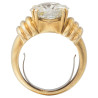 Art Deco 4.28ct Cushion Cut Diamond Ring, 18K Yellow Gold, France