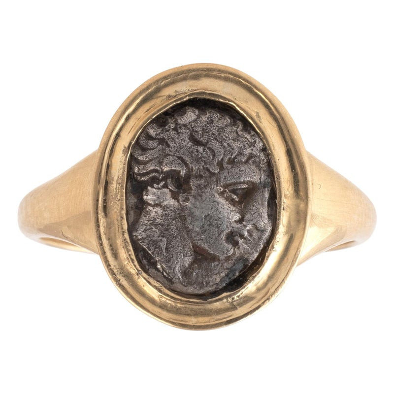 Greek Massalia Silver Coin Ring circa 350-220 BC