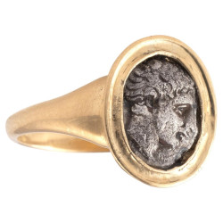 Greek Massalia Silver Coin Ring circa 350-220 BC
