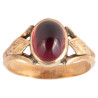 Art Nouveau Gold And Oval Cabochon Garnet Unisex Ring