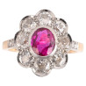 Vintage 1.95ct Burma Ruby And Old Cut Diamond Cluster Ring