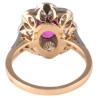 Vintage 1.95ct Burma Ruby And Old Cut Diamond Cluster Ring