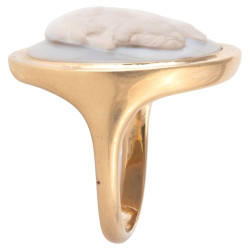Cameo Of A Greek Philosopher Mounted In Gold Ring Late 18th Century