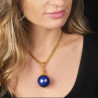 Neo-Renaissance Rope Chain Necklace With Lapis Lazuli Pendant 18kt Yellow Gold