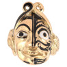 18K Yellow Gold And Black White Enamel Theatre Mask Chinese Ring