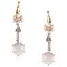 Antique Early 1900s Platinum Gold Pearl Diamond Moonstone Earrings
