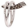Retro 18kt White Gold Ring with 2.12ct White & 1.26ct Cognac Diamonds