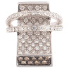 Retro 18kt White Gold Ring with 2.12ct White & 1.26ct Cognac Diamonds
