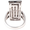 Retro 18kt White Gold Ring with 2.12ct White & 1.26ct Cognac Diamonds