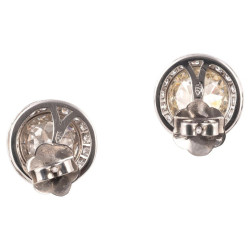 Art Deco Platinum 8.4ct Old European Cut Diamond Stud Earrings, 1930s