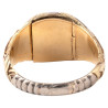 Antique Neo-Gothic Knight's Ring Platinum and Bicolored Gold circa 1850