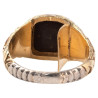Antique Neo-Gothic Knight's Ring Platinum and Bicolored Gold circa 1850