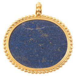 Kabbalistic Jewish Lapis Lazuli And Gold Pendant Period 1st Century BC
