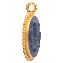 Kabbalistic Jewish Lapis Lazuli And Gold Pendant Period 1st Century BC