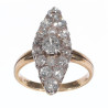 French Diamond Silver Gold Cluster Ring