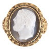 Renaissance Gold And Agate Cameo Ring Depicting Homer