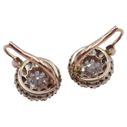 Antique Pair Of Old-Cut Diamond Earrings Circa 1890's