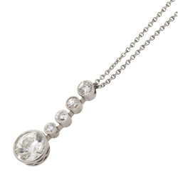 Art Deco Diamond Pendant Necklace, Platinum & White Gold, Italy, 1920