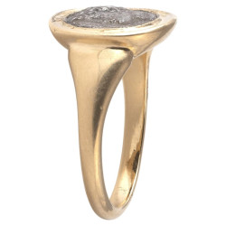 Yellow Gold Setting And Greek Massalia Silver Coin Ring, Circa 350-220 BC