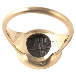 Yellow Gold Setting And Greek Massalia Silver Coin Ring, Circa 350-220 BC