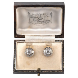 Retro Stud Earrings With 2ct Old European Cut Diamonds