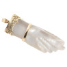 Large Vintage Moonstone Burma Ruby & Diamond Figa Hand Pendant, 1970s