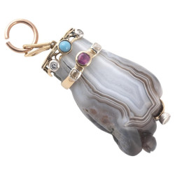 Large Vintage Brown Agate &...