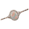 Early 1900's Large Opal Old Cut Diamond And Gold Bracelet/Pendant