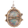 Early 1900's Large Opal Old Cut Diamond And Gold Bracelet/Pendant