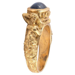 Neo Renaissance Gold And Sapphire Ring, Circa 1870's