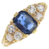 Early 20th Century 18 Carat Gold Sapphire and Diamond Ring