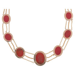 Gold and Red Glass Micromosaic Necklace, circa 1810-1820