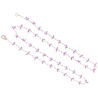 Pink Sapphire and Diamond Long Chain Necklace