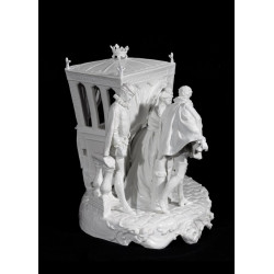 19th Century Capodimonte Porcelain Full-Relief Gallant Scene