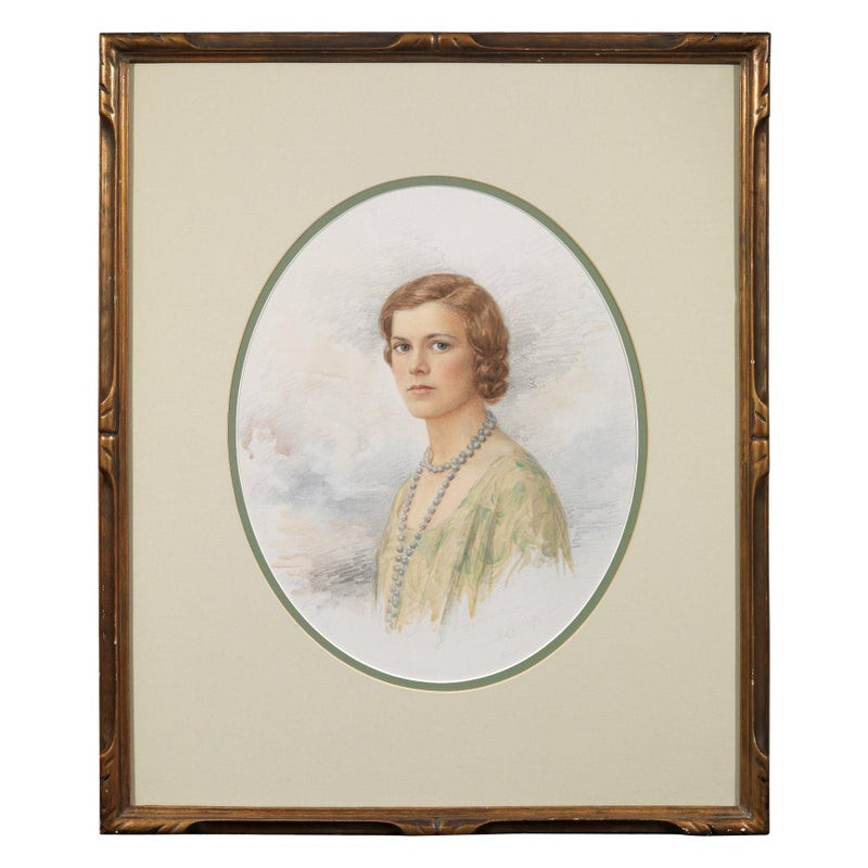 K. Collings Watercolour Portrait of a Lady