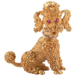 Gold Novelty Poodle Brooch...