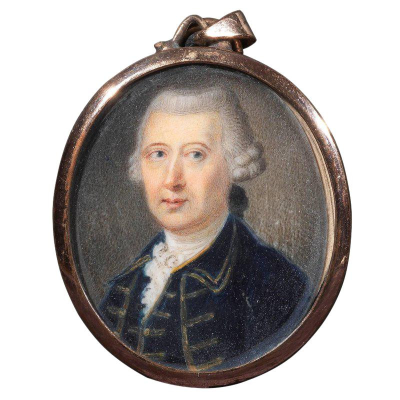 Miniature Pendant with Gold Frame, Late 18th Century