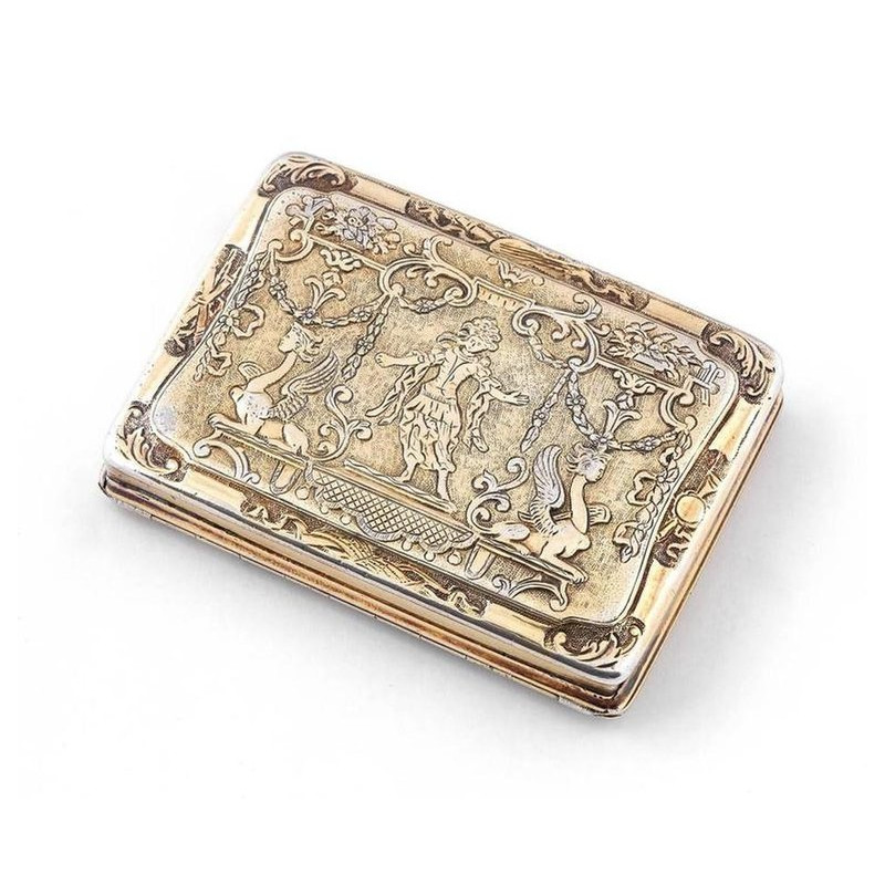 Renaissance Style German Silver Gilt Snuff Box